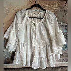 Mustard Seed Cream White Flowy loose Blouse